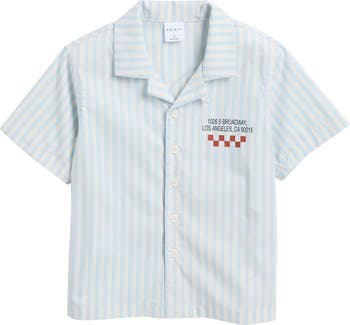 Kids' Core Stripe Cotton Graphic Camp Shirt