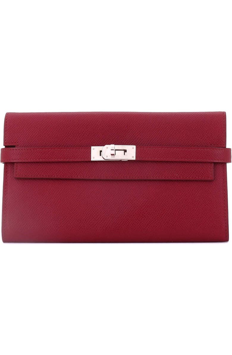 Pre-Owned Hermes Kelly Wallet Epsom Long, Main, color, Rubis