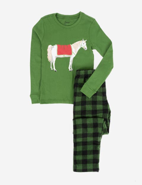 2-pc. Cotton Top & Fleece Pants Holiday Pajama Set (Toddler, Little Kid & Big Kid)