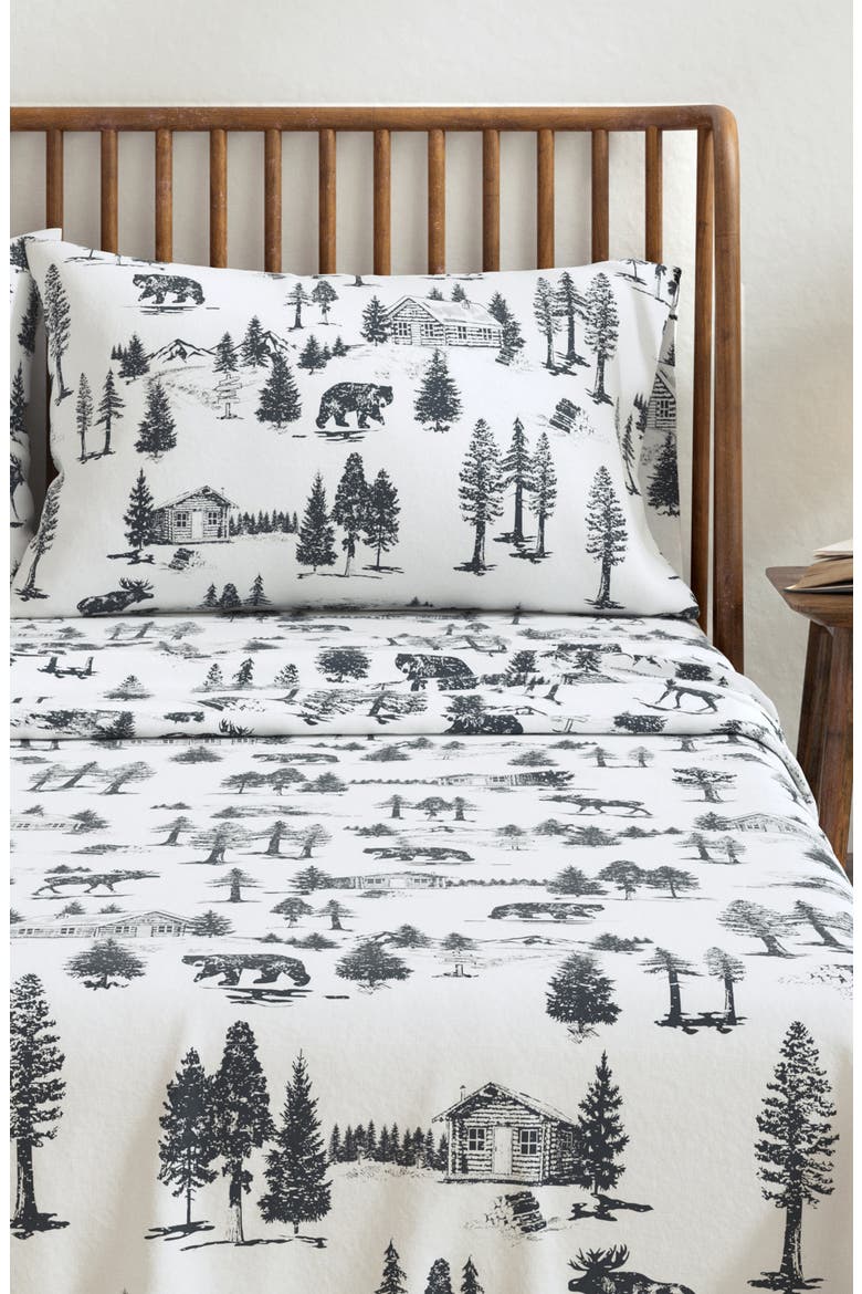 Turkish Cotton Flannel Lodge Sheet Set, Main, color, DECEMBER FROST