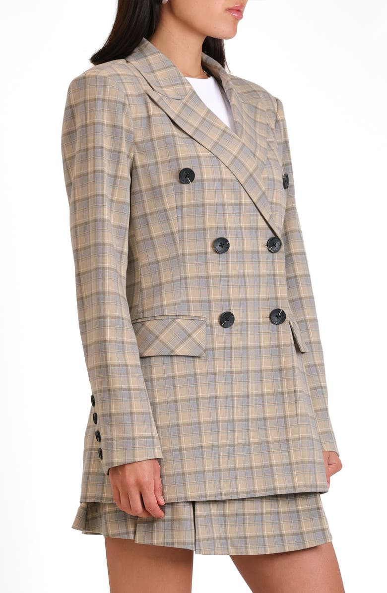 Avec Les Filles Plaid Double Breasted Blazer, Alternate, color, 