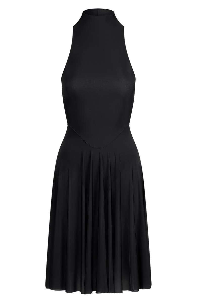 SKIMS Milky Sheer High Neck Dress, Alternate, color, Obsidian