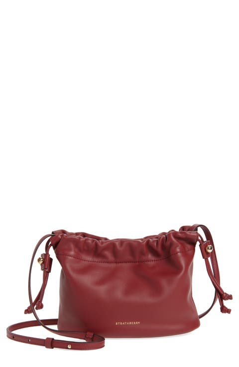 Drawstring Leather Crossbody Bag