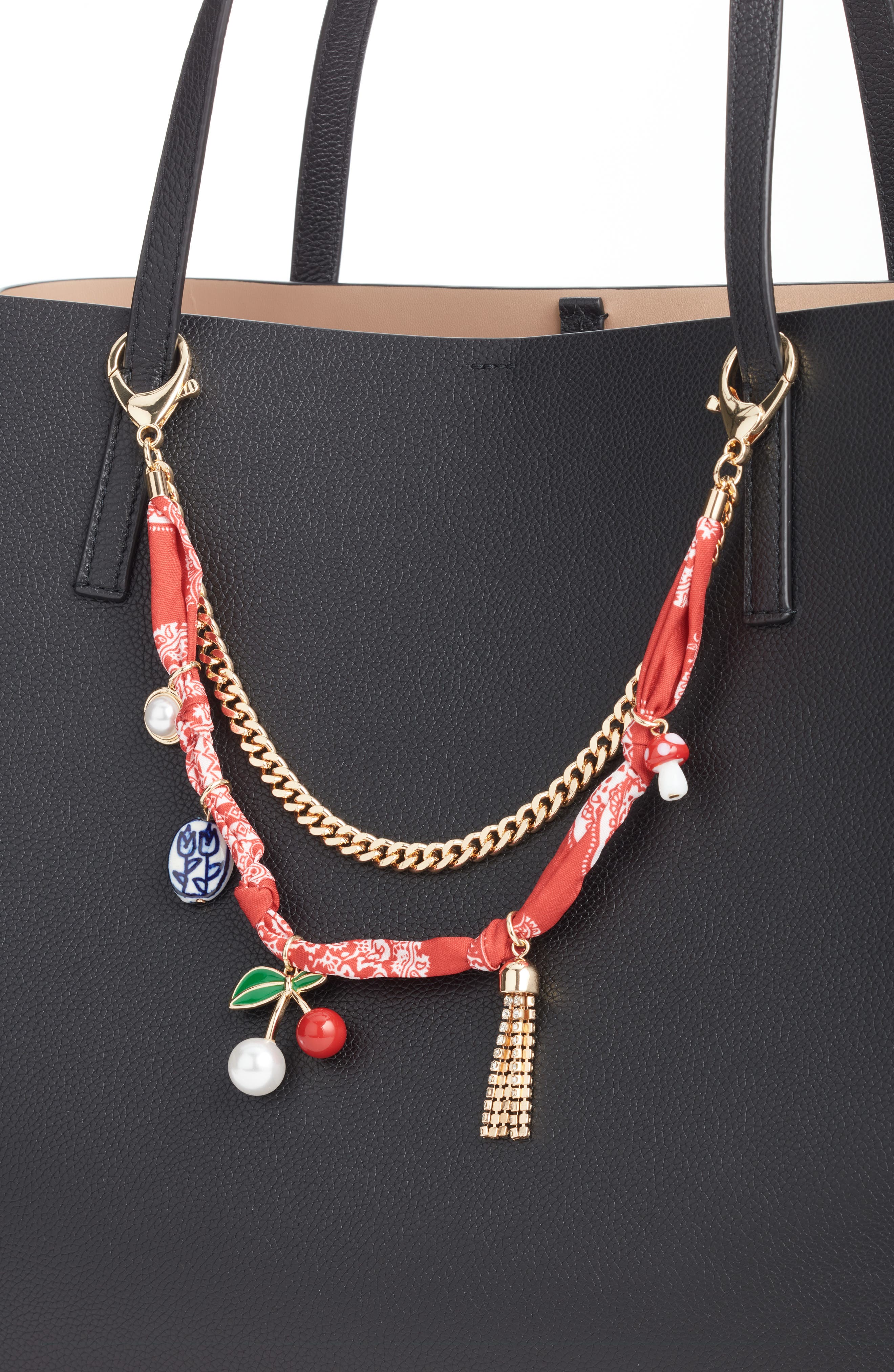 Bandana Bag Charm, Alternate, color, RED MULTI- GOLD