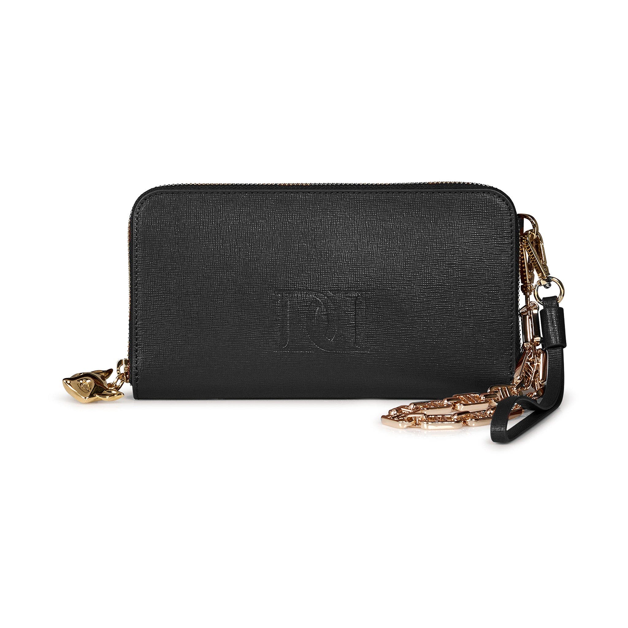 DESERI Paris Clutch, Alternate, color, Black With Strap