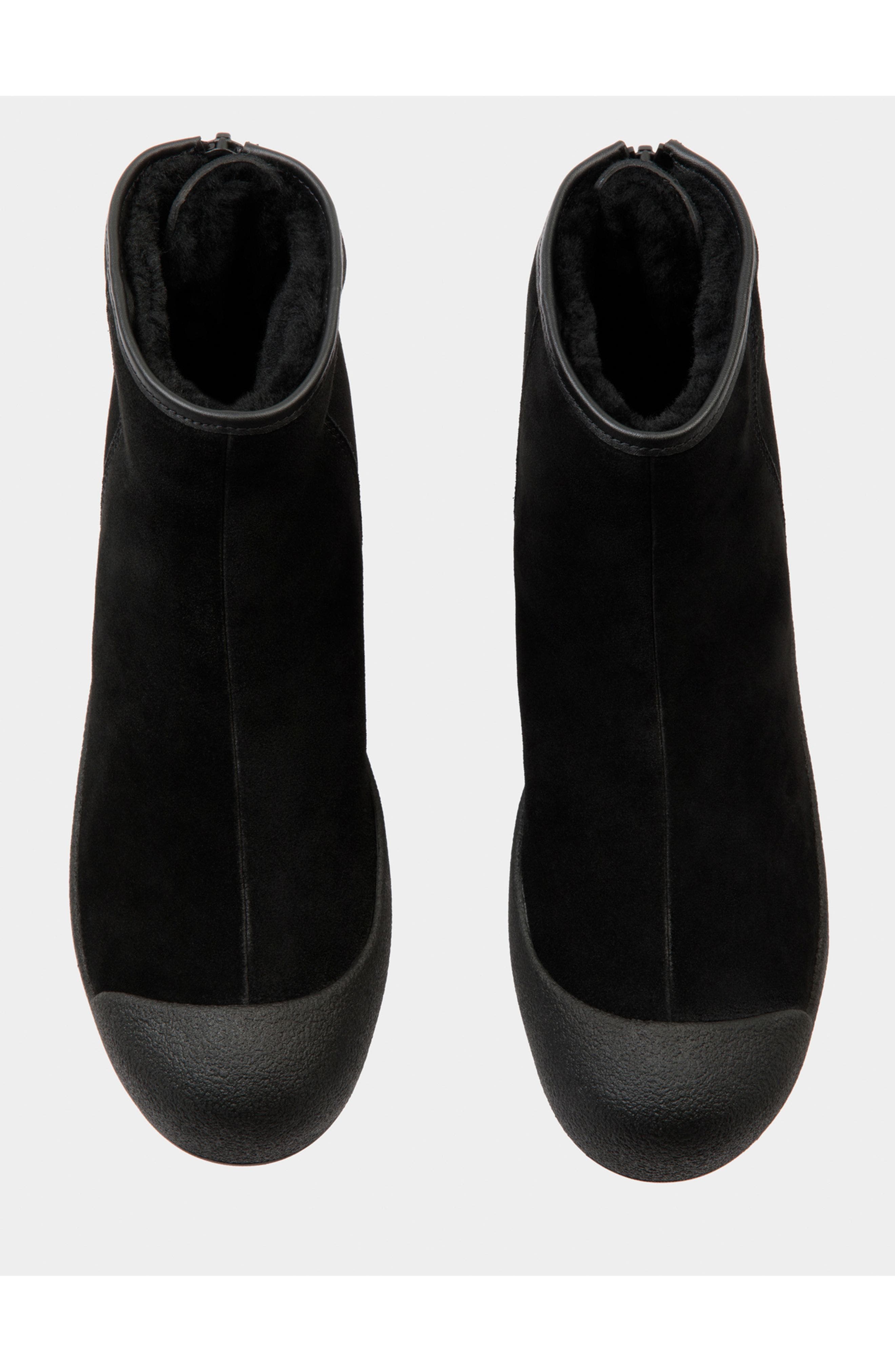 Bally Curling Bootie in Suede, Alternate, color, Black