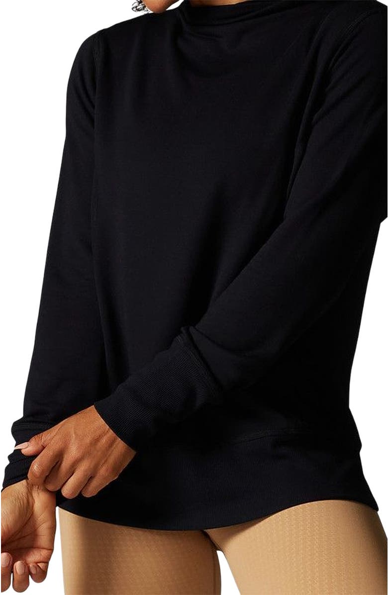 Tavi Cozy Funnel Neck Sweatshirt, Alternate, color, Ebony