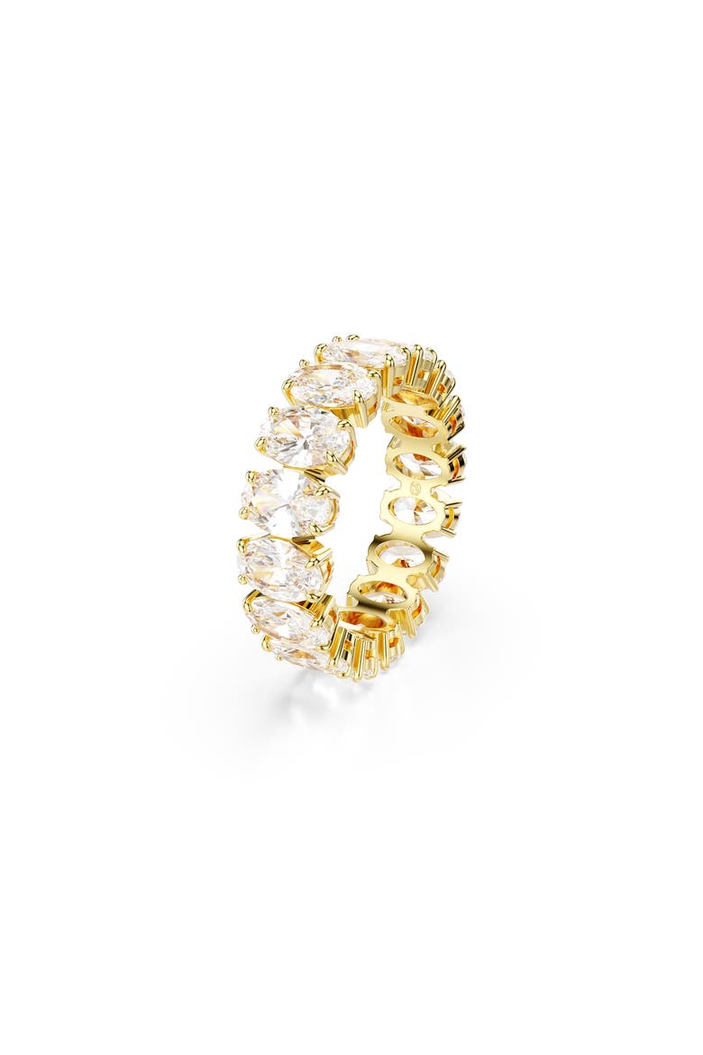 Matrix Oval Cut Crystal Eternity Ring, Alternate, color, GOLD/ WHITE