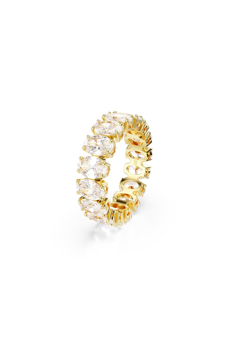 Swarovski Matrix Oval Cut Crystal Eternity Ring, Alternate, color, Gold/ White