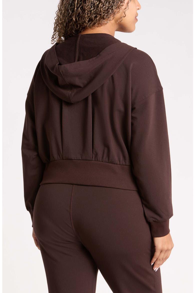 Weekend Stretch Cotton Blend French Terry Hoodie, Alternate, color, BROWN MOLE'