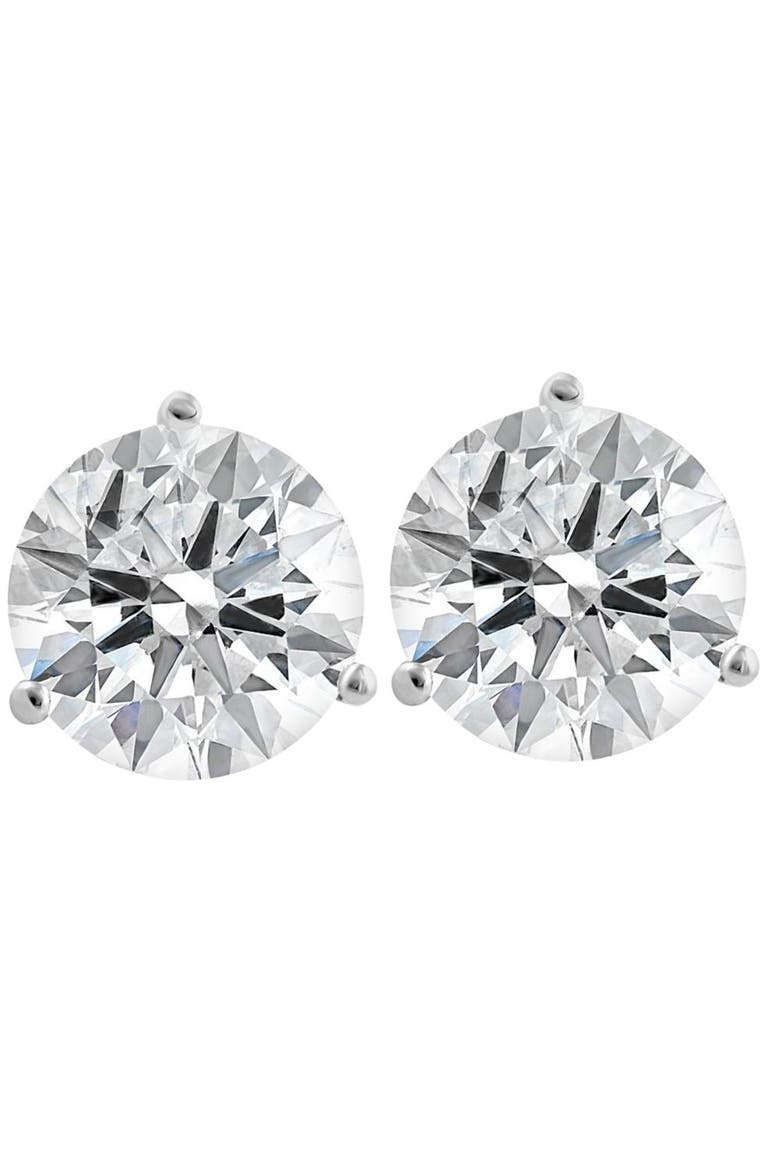 Certified 8 Ct tw 14k Gold Lab Grown Round-Cut Diamond Martini Studs, Main, color, 14k White Gold