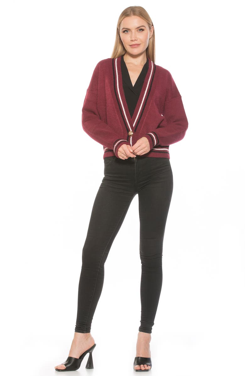 Alexia Admor Cathrine Knit Sweater, Alternate, color, Burgundy Multi