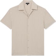Reiss Aurelia Stripe Cotton Blend Camp Shirt