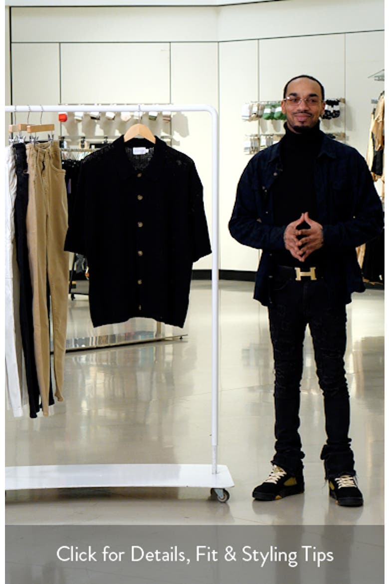 Short Sleeve Knit Button-Up Shirt video