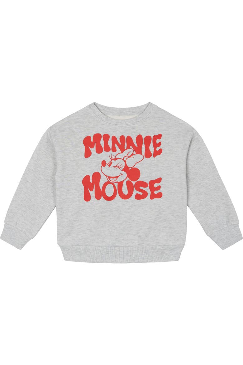 Minnie Mouse Girls' Fleece Sweatshirt (toddler, Little Kid & Big Kid), Main, color, Minnie Silver Grey