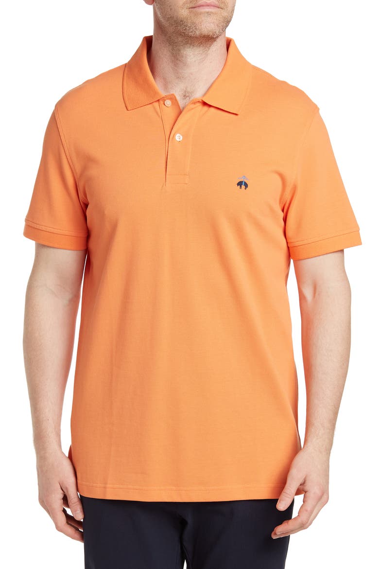 Pique Polo Shirt, Main, color, ORANGE