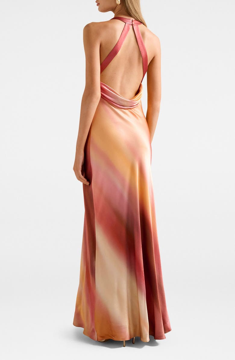 Ever New Andie Satin Open Back Maxi Dress, Alternate, color, Soraya Ombre