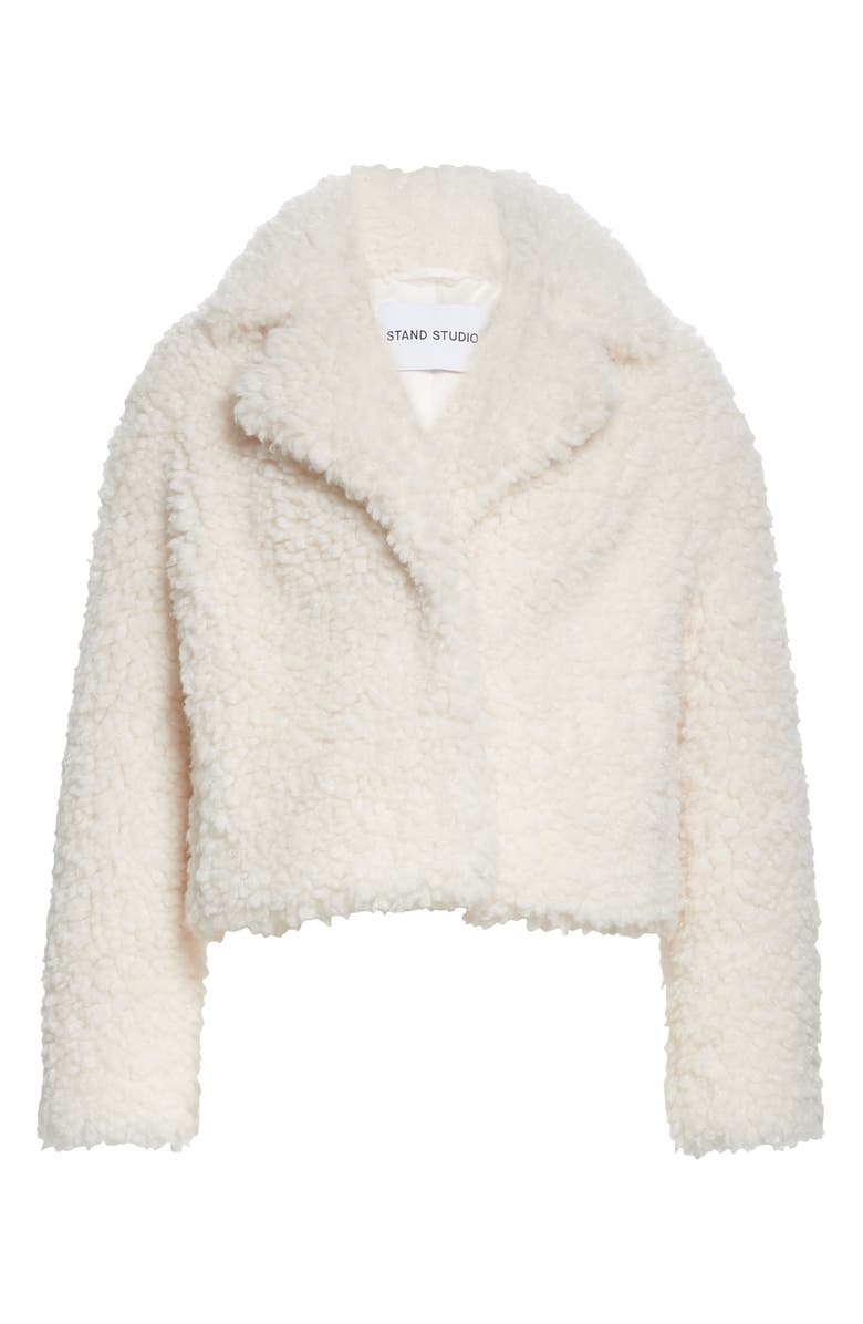 Stand Studio Janet Crop Faux Shearling Jacket, Alternate, color, 