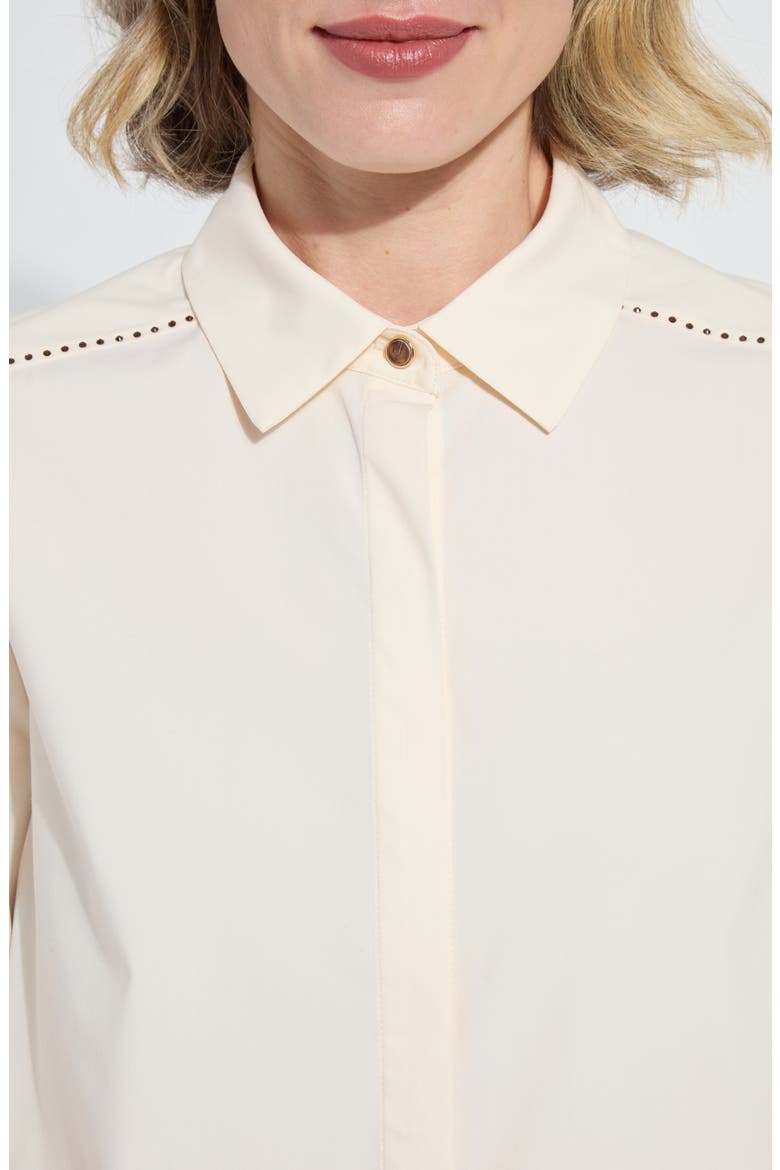 Rackel Crystal Embellished Shirt, Alternate, color, MACADAMIA