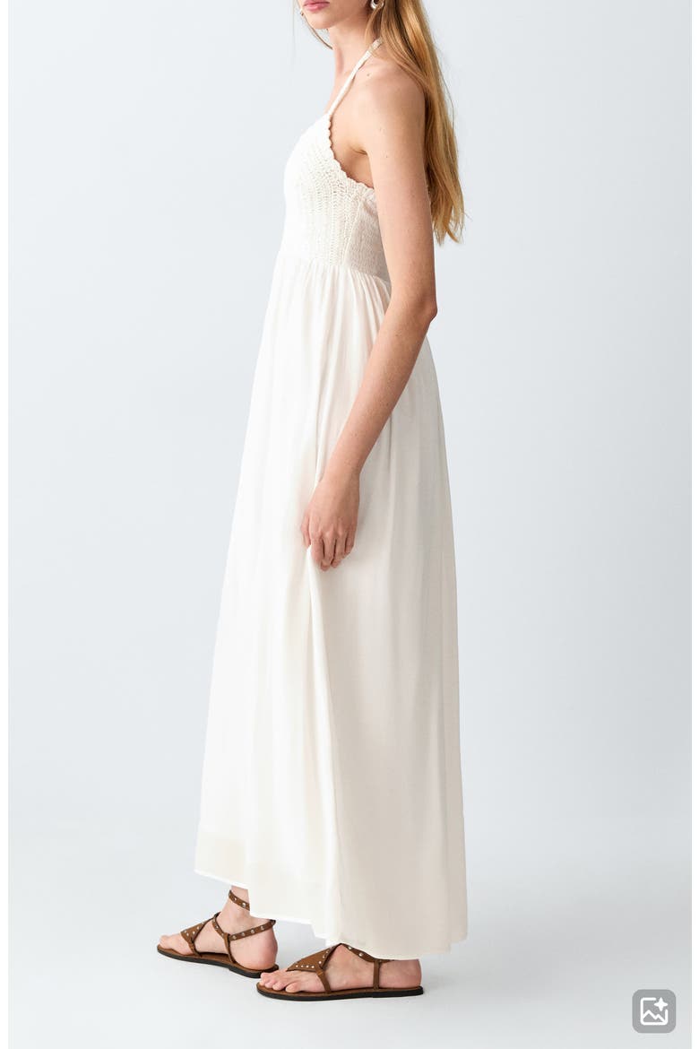 Cotton Crochet Overlay Bodice Maxi Sundress, Alternate, color, OFF WHITE
