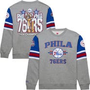Mitchell & Ness Men's Mitchell & Ness Heather Gray Philadelphia 76ers Hardwood Classics All Over 4.0 Pullover Sweatshirt