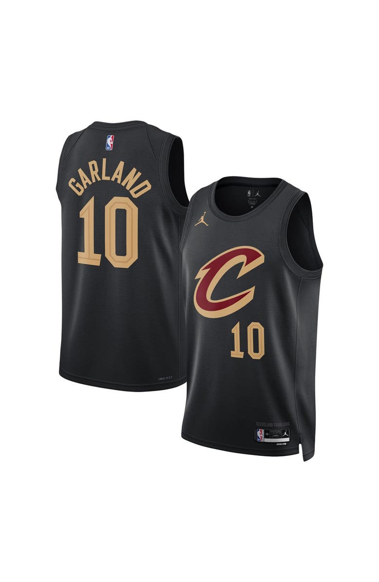Jordan Brand Unisex Jordan Brand Darius Garland Black Cleveland Cavaliers Swingman Jersey - Statement Edition, Main, color, 