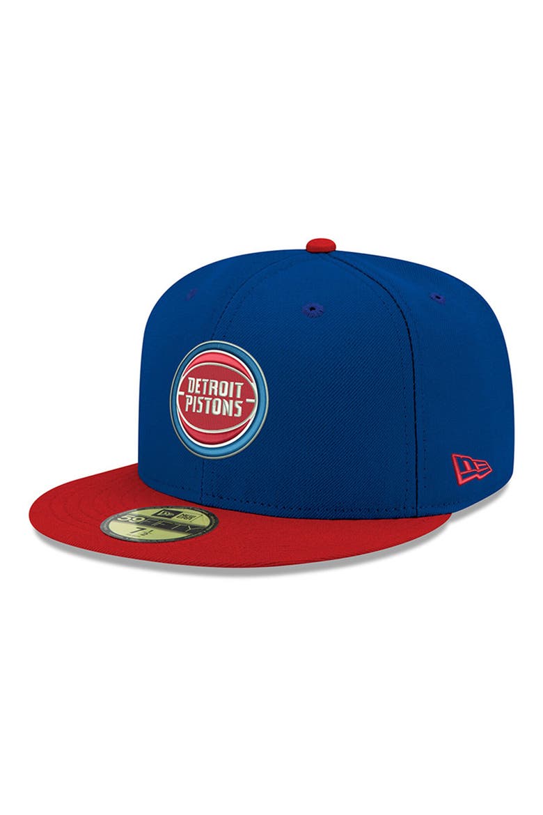 Men's New Era Blue Detroit Pistons Official Team Color 2Tone 59FIFTY Fitted Hat, Main, color, BLUE