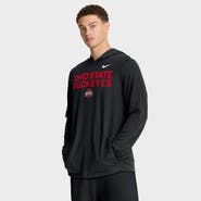 Nike Men's Nike Black Ohio State Buckeyes 2025 Sideline Performance Long Sleeve Hoodie T-Shirt