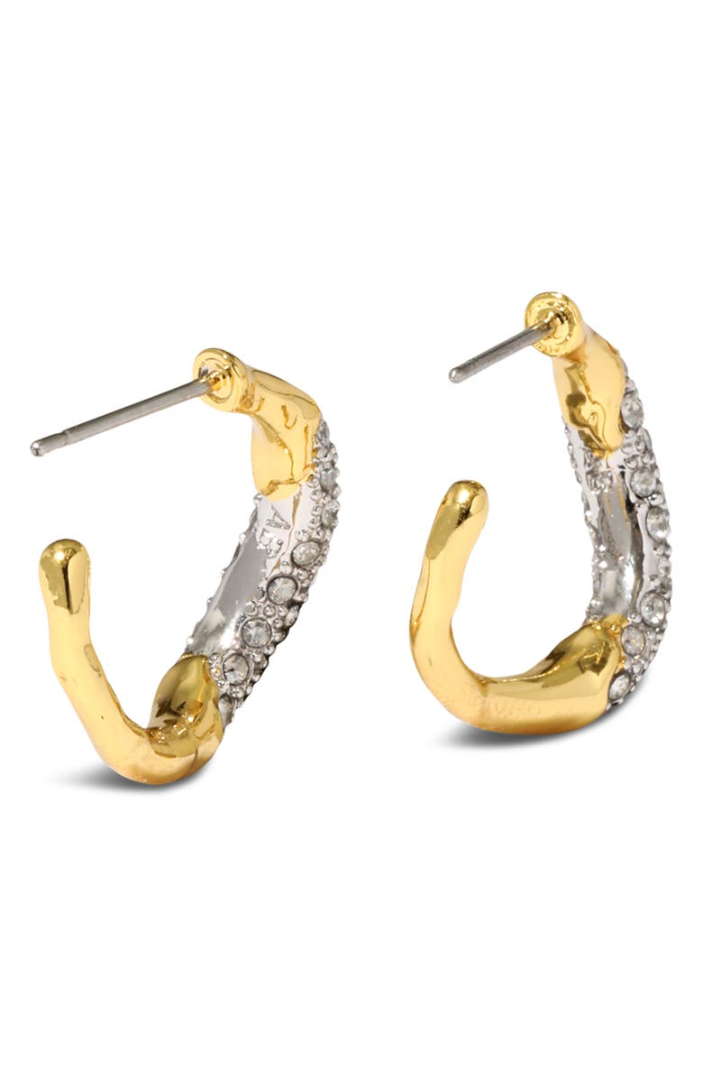 Alexis Bittar Solanales Crystal Twist Mini Hoop Earrings, Alternate, color, Crystals