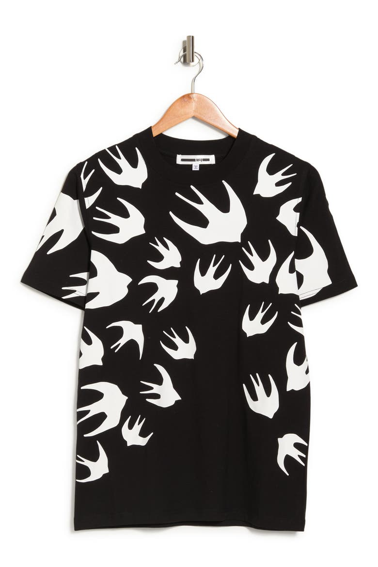 BY ALEXANDER MCQUEEN Printed T-Shirt, Alternate, color, BLACK
