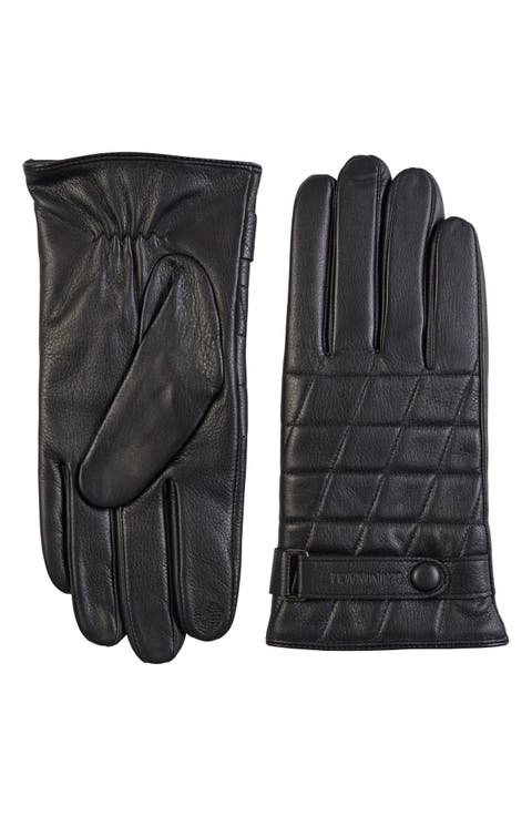 Touch Tech Cashmere Lined Leather Gloves