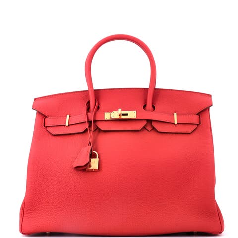 Birkin Handbag Red Togo with Gold Hardware 35