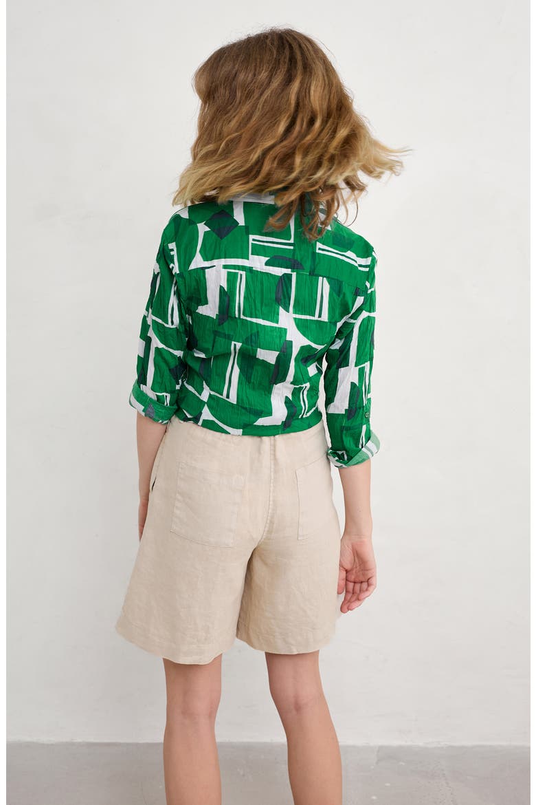 Larissa Print Button-Up Shirt, Alternate, color, PAPER FORMS ISLAND