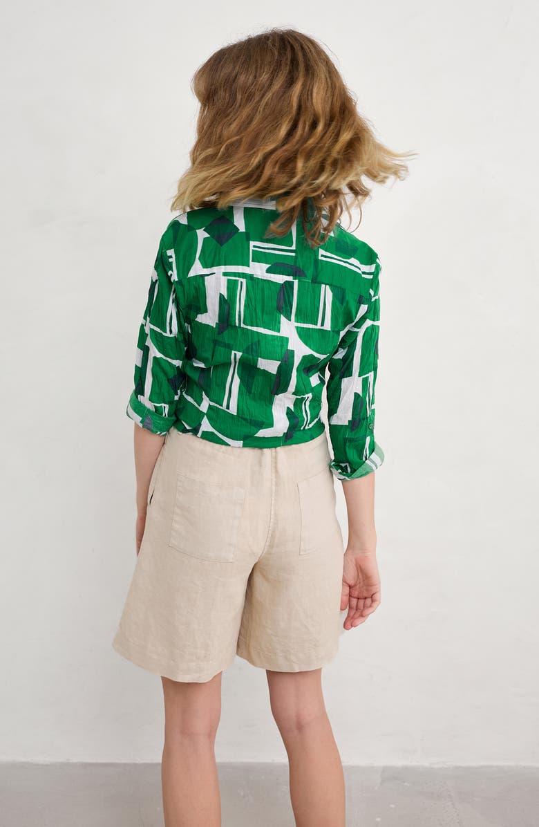 Seasalt Cornwall Larissa Print Button-Up Shirt, Alternate, color, Paper Forms Island