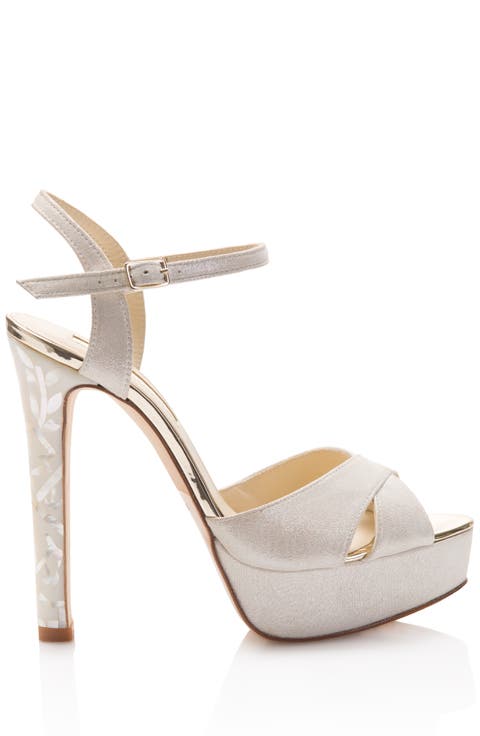 Ankle Strap Pearl Platform Heel Sandal