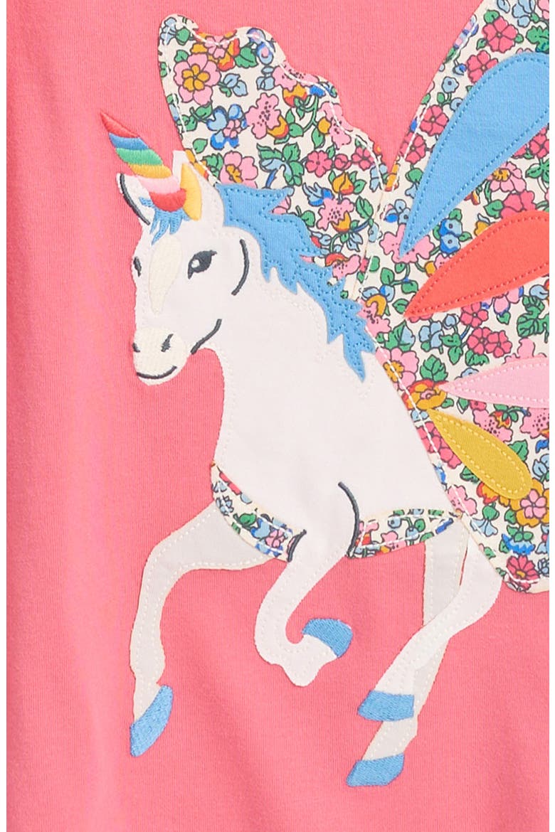 Kids' Big Appliqué Long Sleeve Dress, Alternate, color, ROSE PINK UNICORN