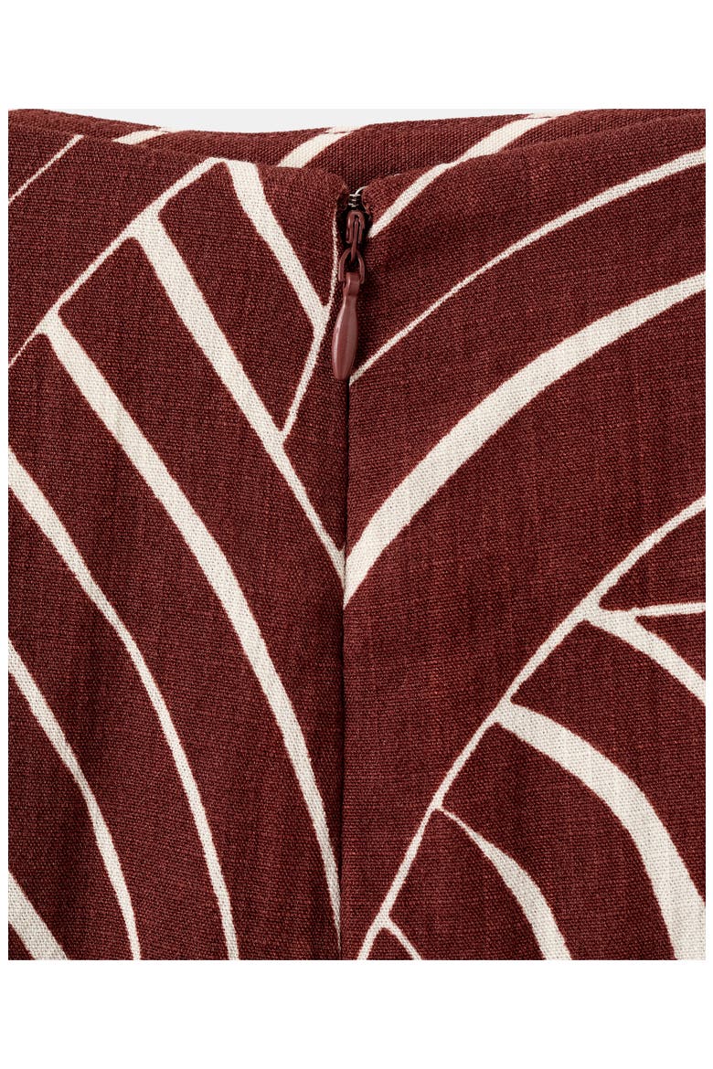 Geometric Print Midi Skirt, Alternate, color, MAROON