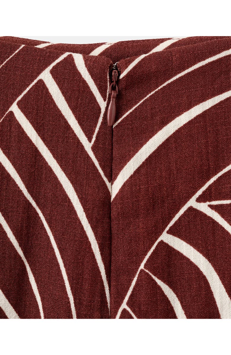 MANGO Geometric Print Midi Skirt, Alternate, color, Maroon