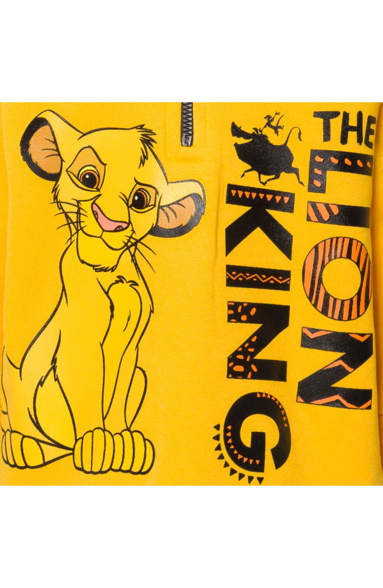 Disney Lion King Fleece Quarter-Zip Hooded Sweatshirt, Alternate, color, Yellow Simba