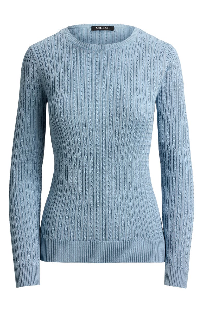Lauren Ralph Lauren Mini Cable Sweater, Alternate, color, Blue Note