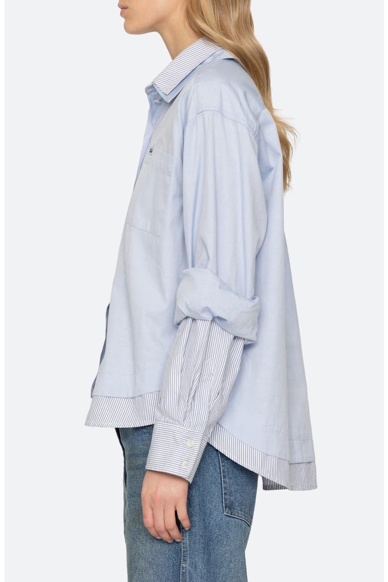 Zayna Double-Layer Cotton Shirt, Alternate, color, BLUE