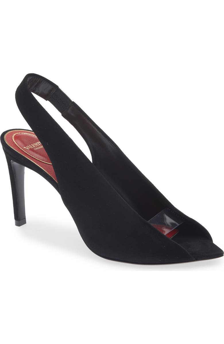 Valentino Garavani Révélé Slingback Sandal, Main, color, Black