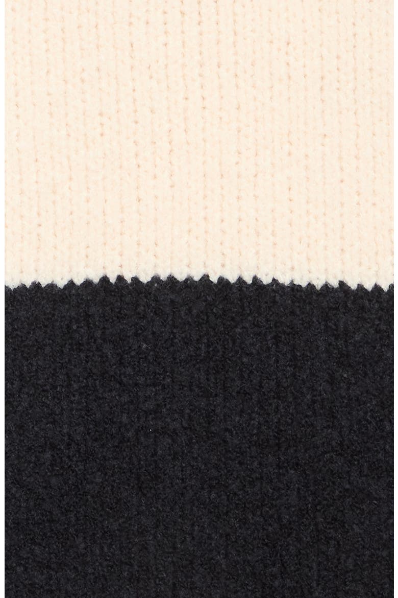 Stripe Virgin Wool Blend Scarf, Alternate, color, WHITE/ BLACK