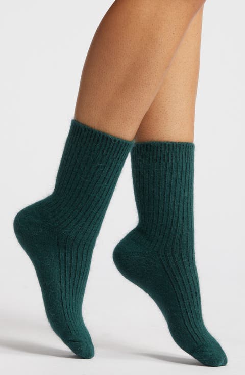 Cashmere Blend Crew Socks