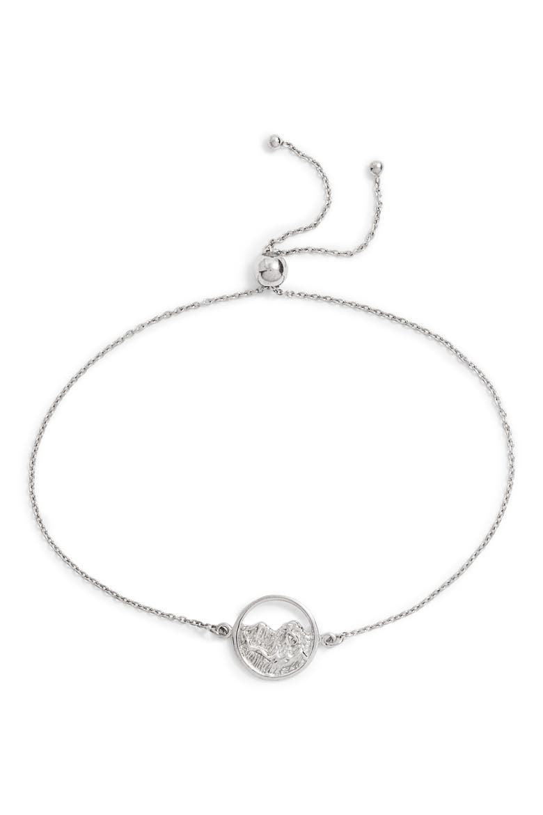 Moving Mountains Slider Bracelet, Main, color, SILVER