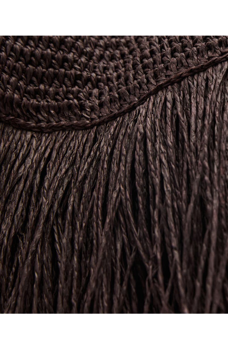 MANGO Natural Fiber Envelope Clutch with Fringe, Alternate, color,