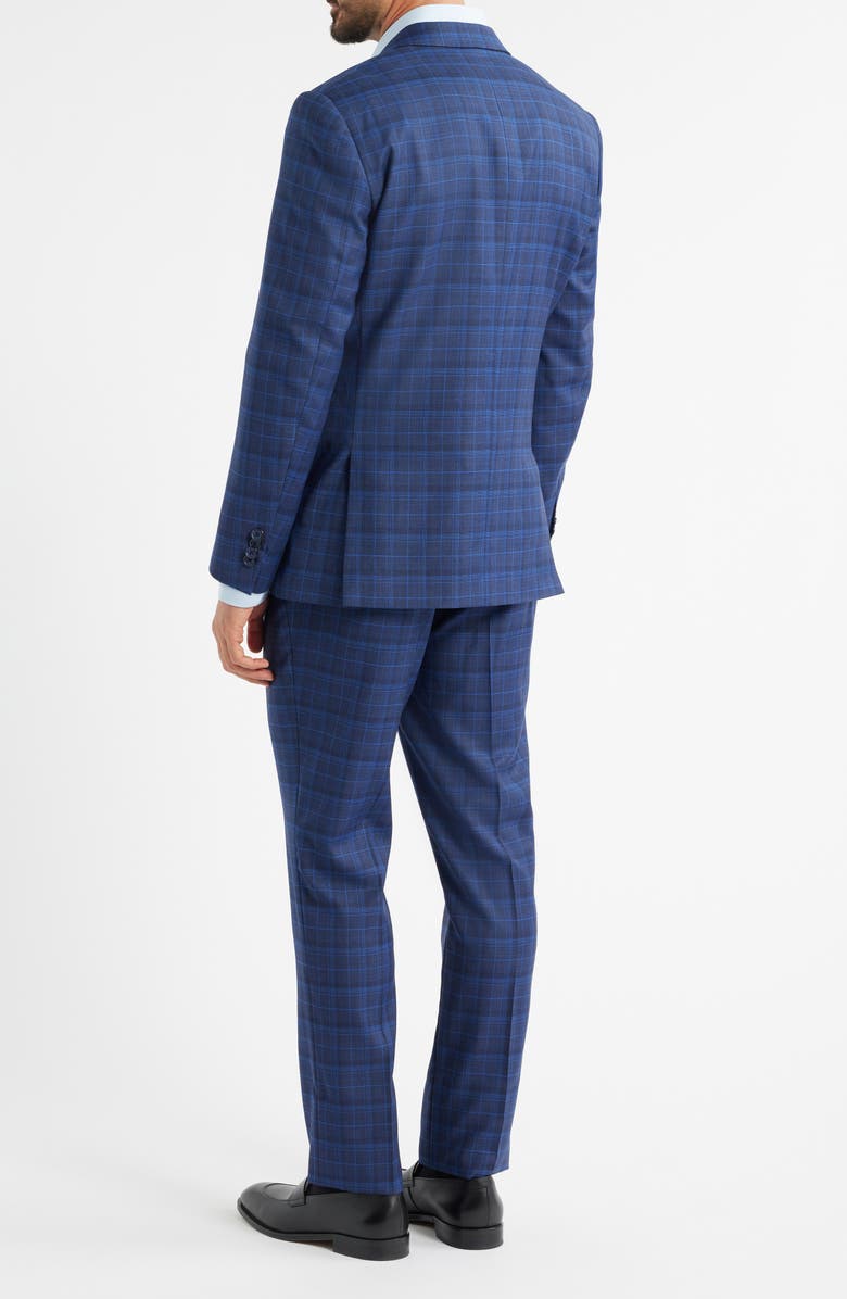 DANIEL HECHTER Blue Plaid Wool Blend Suit, Alternate, color, Navy