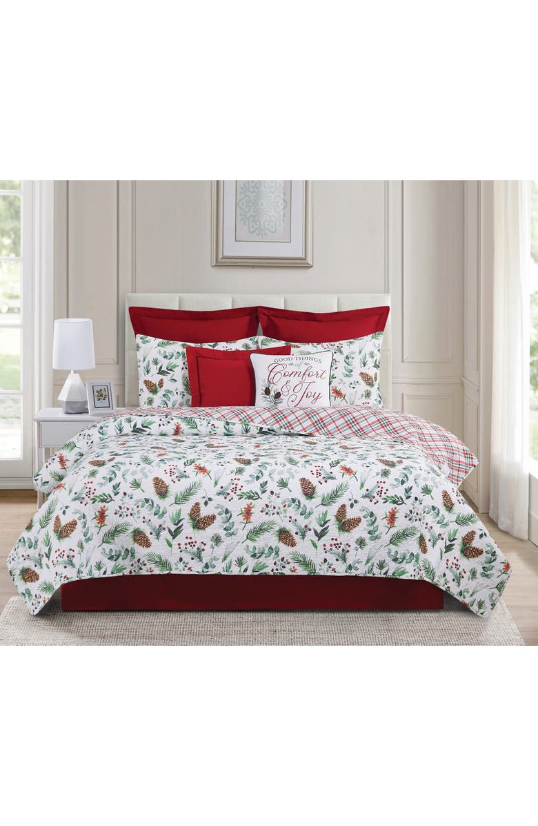 C&F Home Jovie Pinecone Cotton Quilt Set  - Reversible and Machine Washable, Alternate, color, Green