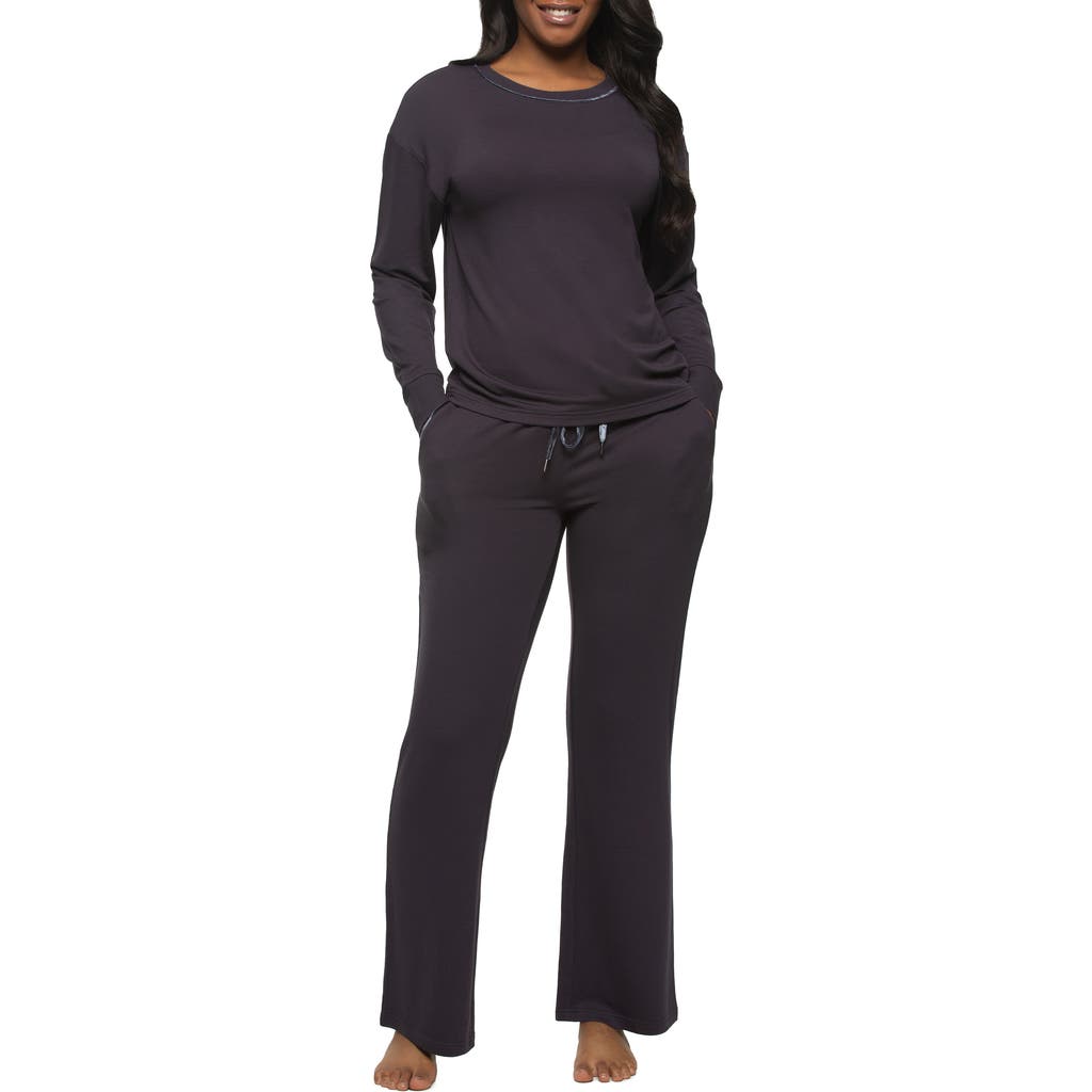 Felina Aria Long Sleeve Knit Pajamas in Parisian Night