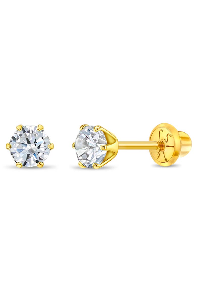 In Season Jewelry 14k Classic Prong Solitaire Earrings, Main, color, April